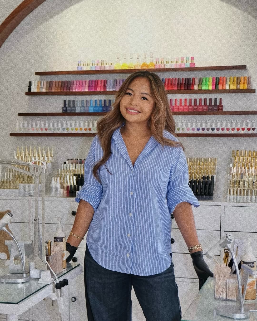 Founder Kristine Gumera inside tipsbytine Nail Studio